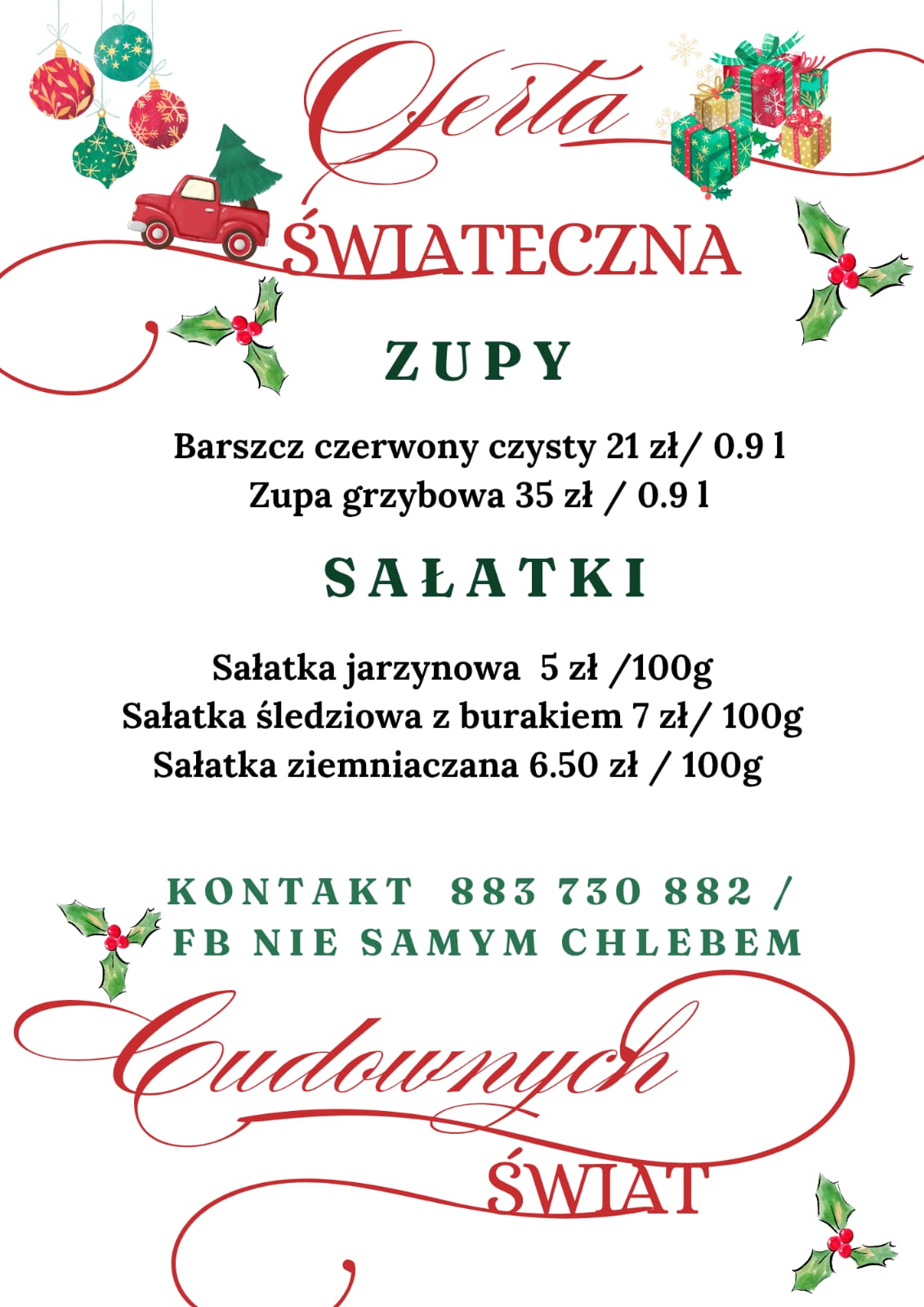 Oferta Catering Świąteczny - Zupy i Sałatki